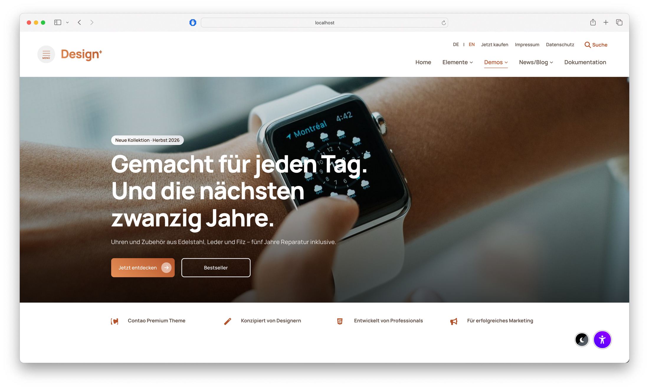 Contao Theme Demo „Online Shop“